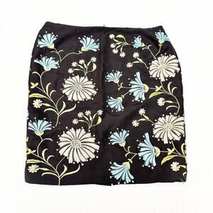 Patrick Christopher Silk Embroidered Flower Pencil Skirt Size 16W